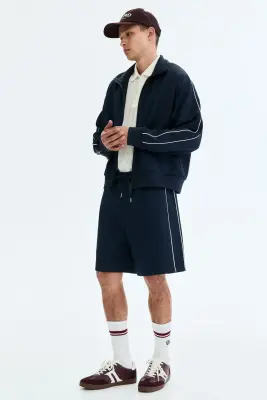 Veste de survêtement en scuba Relaxed Fit - Bleu marine — photo 4
