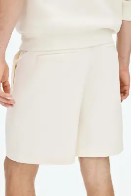 Short Regular Fit en interlock - Crème — photo 2