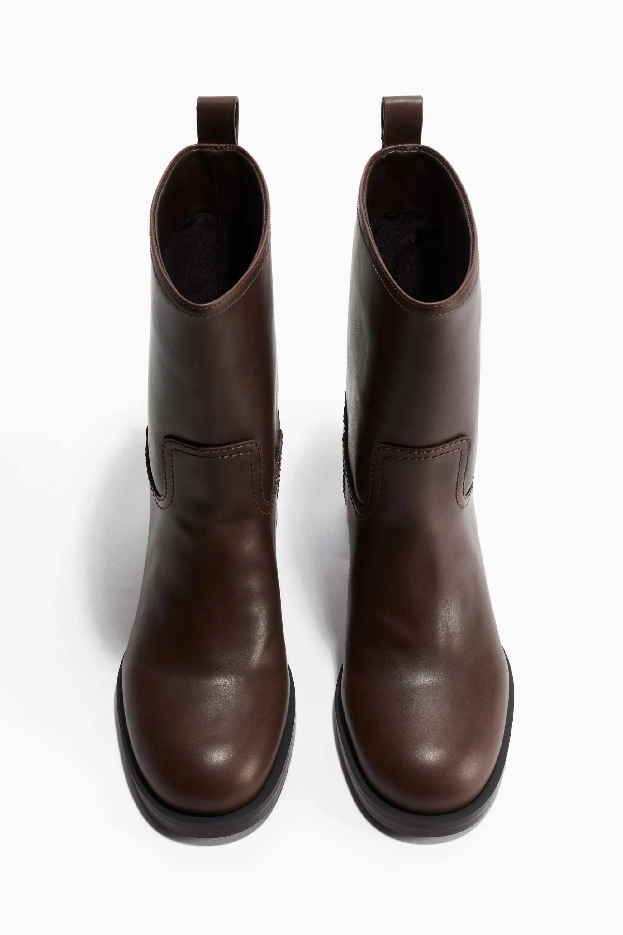 Bottines à talon bloc - Marron foncé