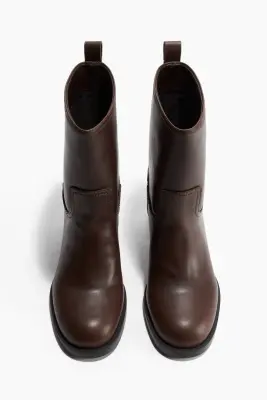 Bottines à talon bloc - Marron foncé — photo 1