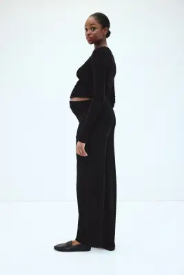 MAMA Pantalon en maille - Noir — photo 4