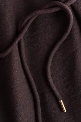 Robe tunique avec liens à nouer - Marron foncé — photo 4