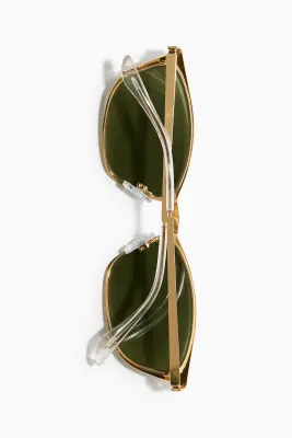 Fines lunettes de soleil cat-eye - Doré — photo 2