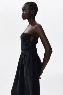 Robe bandeau en mousseline - Noir — photo 2