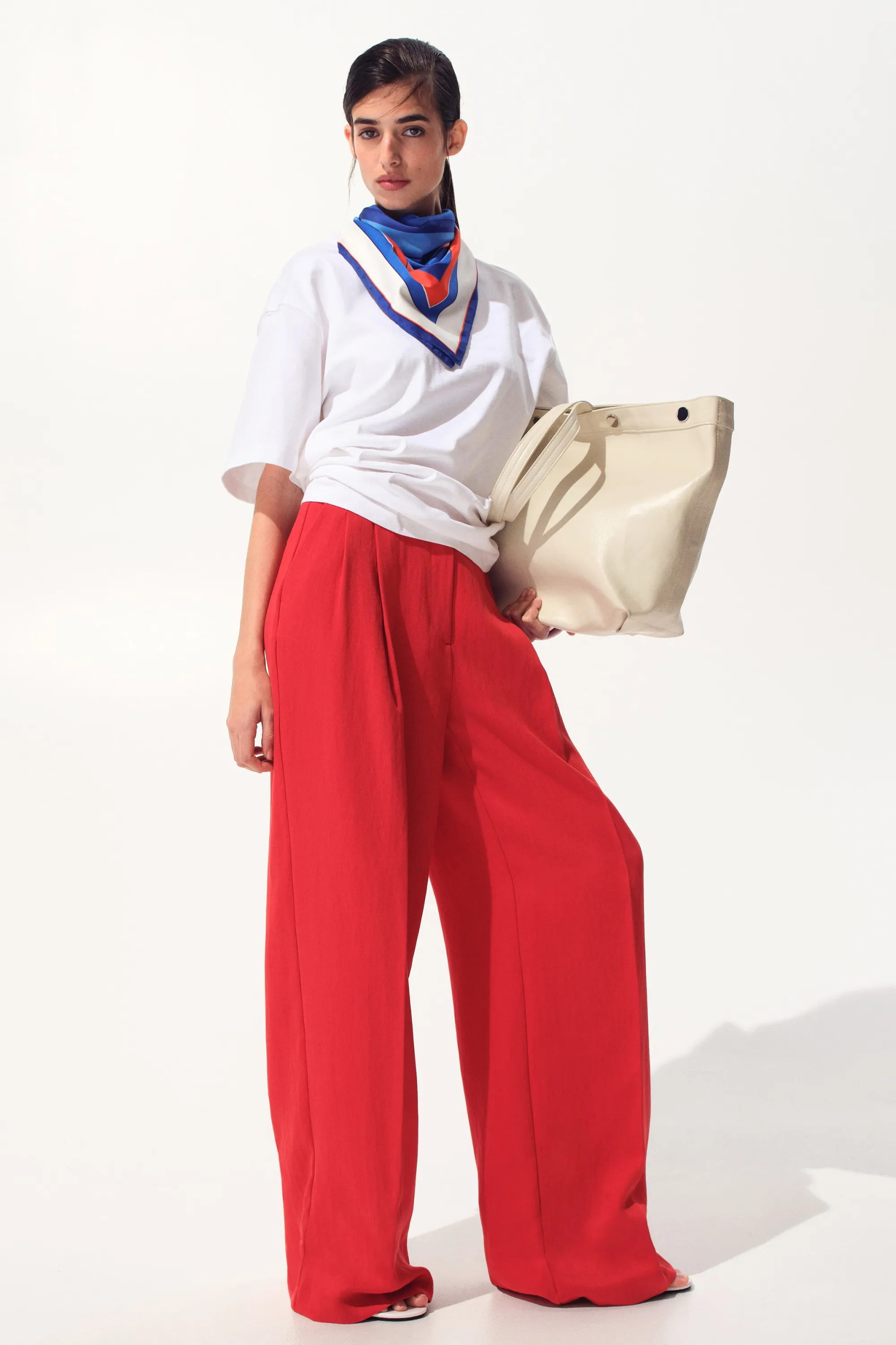 Pantalon chic à jambes larges - Rouge vif