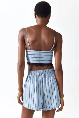 Short chic - Bleu clair/rayé — photo 2