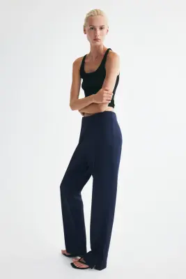 Pantalon cigarette - Bleu marine — photo 2