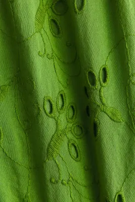 Robe en coton avec broderie anglaise - Vert — photo 3