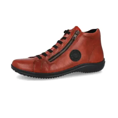 Baskets Remonte D1E70-38 Rouges - Cuir Zip Lacets Grande Pointure Femme — photo 1