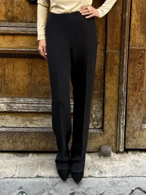 Pantalon taille haute en 100% soie noire Prix boutique 1400€ Taille 36 — photo 3