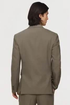 Veste Slim Fit à fermeture droite - Vert kaki — photo 2
