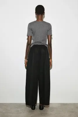PANTALON BARREL TAILLE ÉLASTIQUÉE - NOIR — photo 2