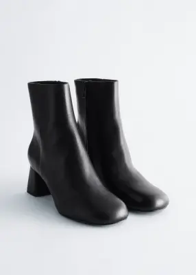 Bottines en cuir - Noir — photo 3