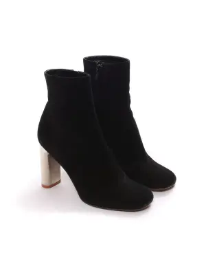 Bottines BAM BAM en daim noir et talon argent Px boutique 730€ Taille 38 — photo 3