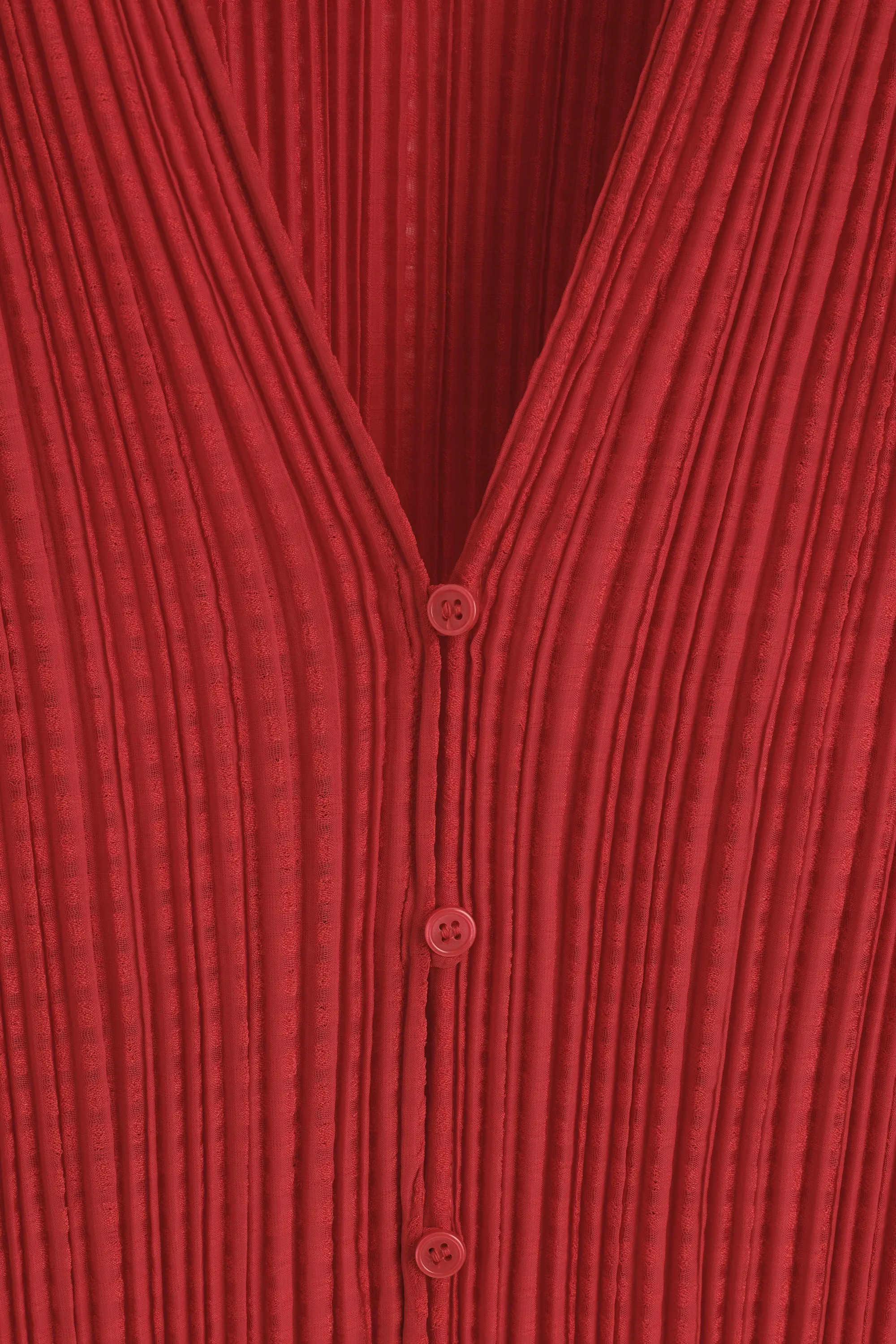 CARDIGAN EN JACQUARD PLISSÉ - ROUGE