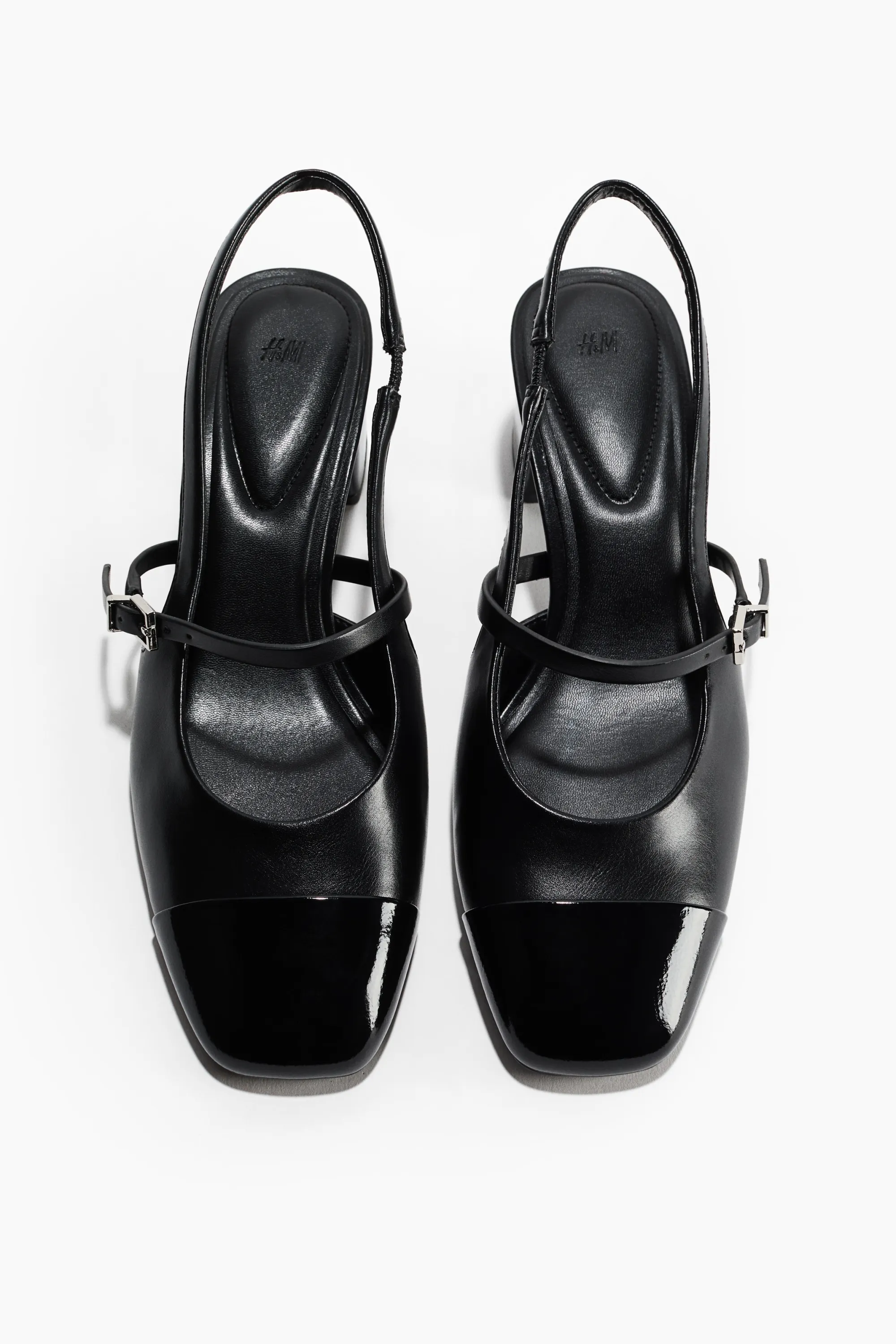 Escarpins à bride arrière avec talon bloc - Noir