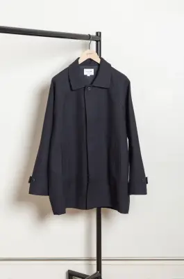 Still By Hand – Silk mixed wool coat CO02263OS – BLACK — photo 4