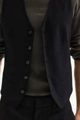Gilet de costume Slim Fit - Noir — photo 1