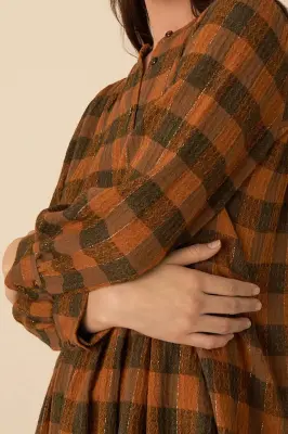 robe virola carreaux gingembre — photo 3