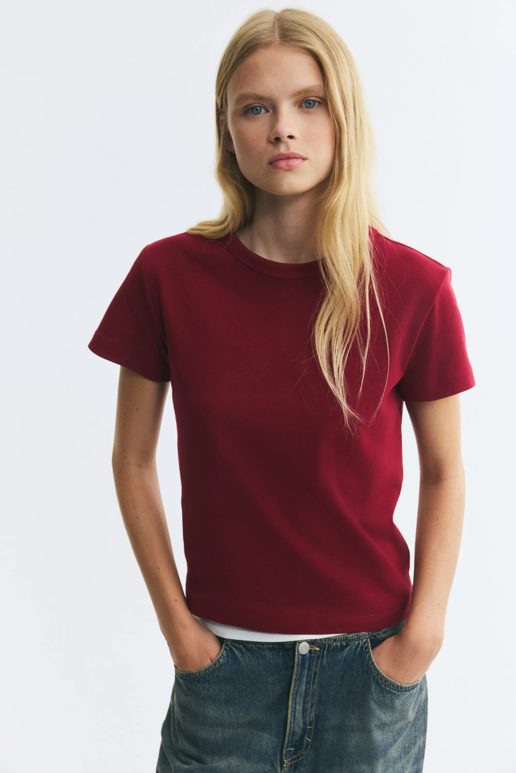 T-shirt ajusté - Rouge foncé
