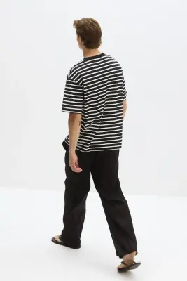 T-shirt Cooling Relaxed Fit - Noir/rayé — photo 4