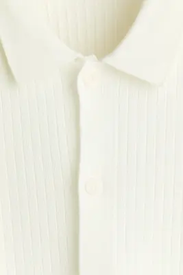 Chemise Regular Fit en maille texturée - Blanc — photo 5