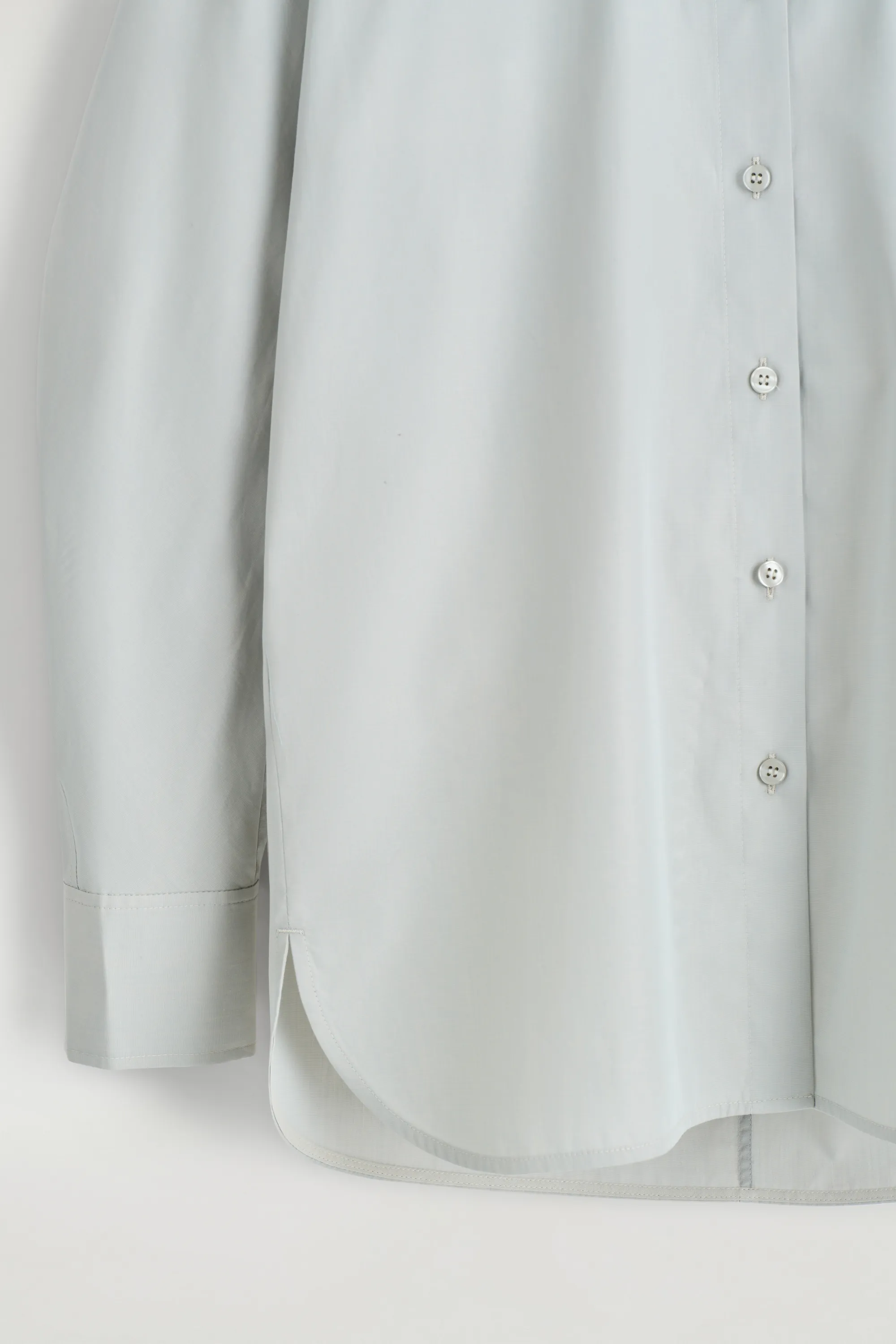 CHEMISE SILHOUETTE ARRONDIE EN COTON PIMA - VERT CLAIR