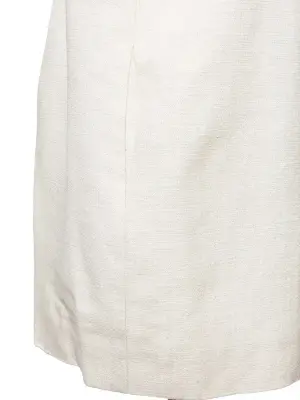 Robe de cocktail Couture en coton et soie beige brodée de cristaux Swarovski Px boutique 2000€ Taille 36 — photo 5