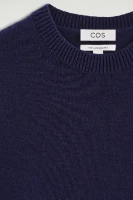 PULL À COL ROND EN PUR CACHEMIRE - BLEU MARINE — photo 2