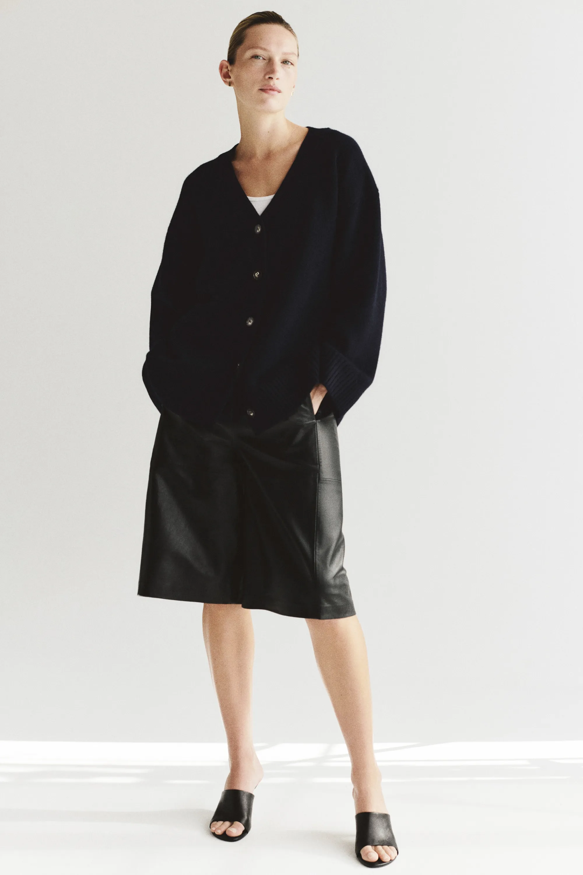 Gilet oversize en laine - Bleu marine