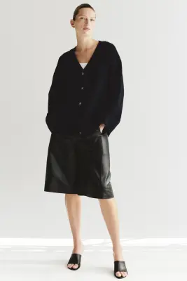 Gilet oversize en laine - Bleu marine — photo 1