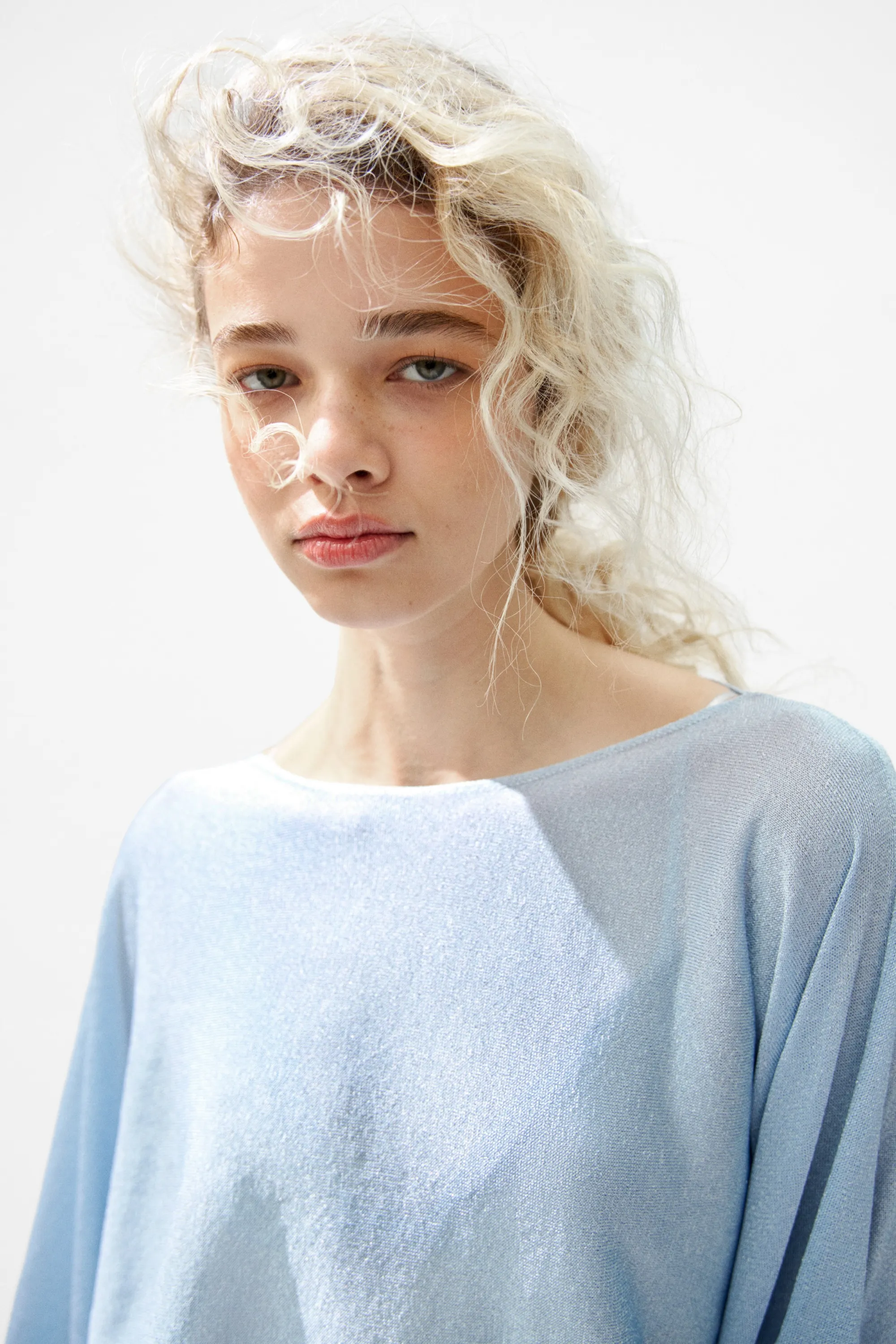 Top cape scintillant - Bleu clair