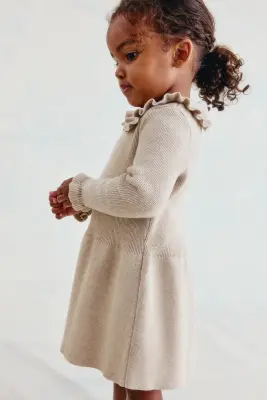 Robe en maille de coton - Beige clair — photo 1