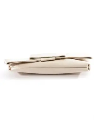 Sac pochette du soir en satin beige crème Prix boutique $795 — photo 5