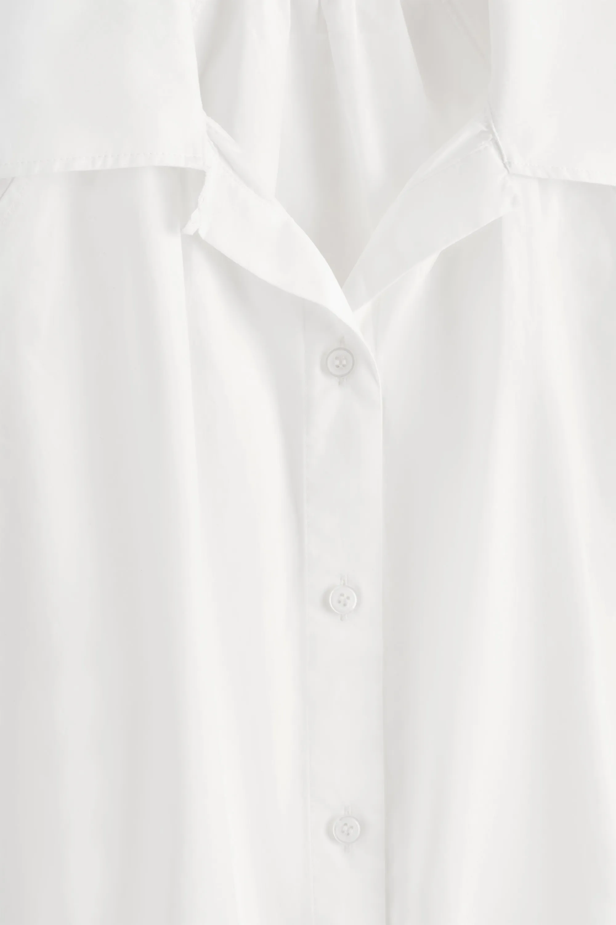 CHEMISE FRONCÉE EN COTON PIMA - BLANC