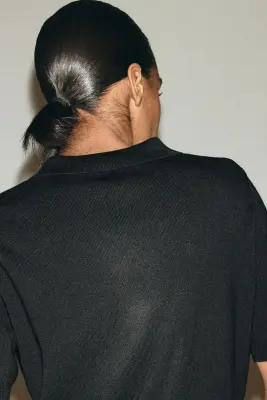 Gilet avec col - Noir — photo 2