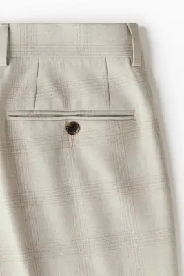 Pantalon chic Regular Fit - Beige/carreaux — photo 5