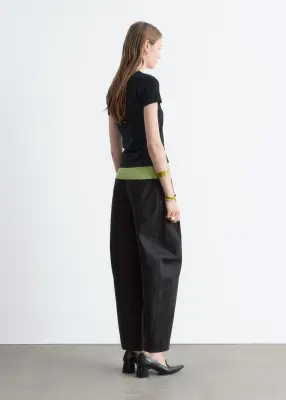 T-shirt col en V en coton - Noir — photo 5