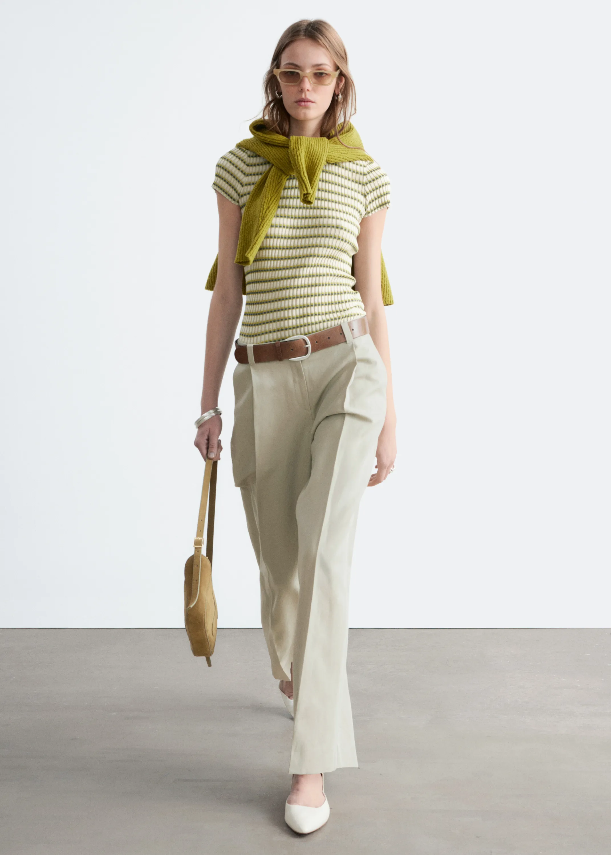 Pantalon plissé - Beige