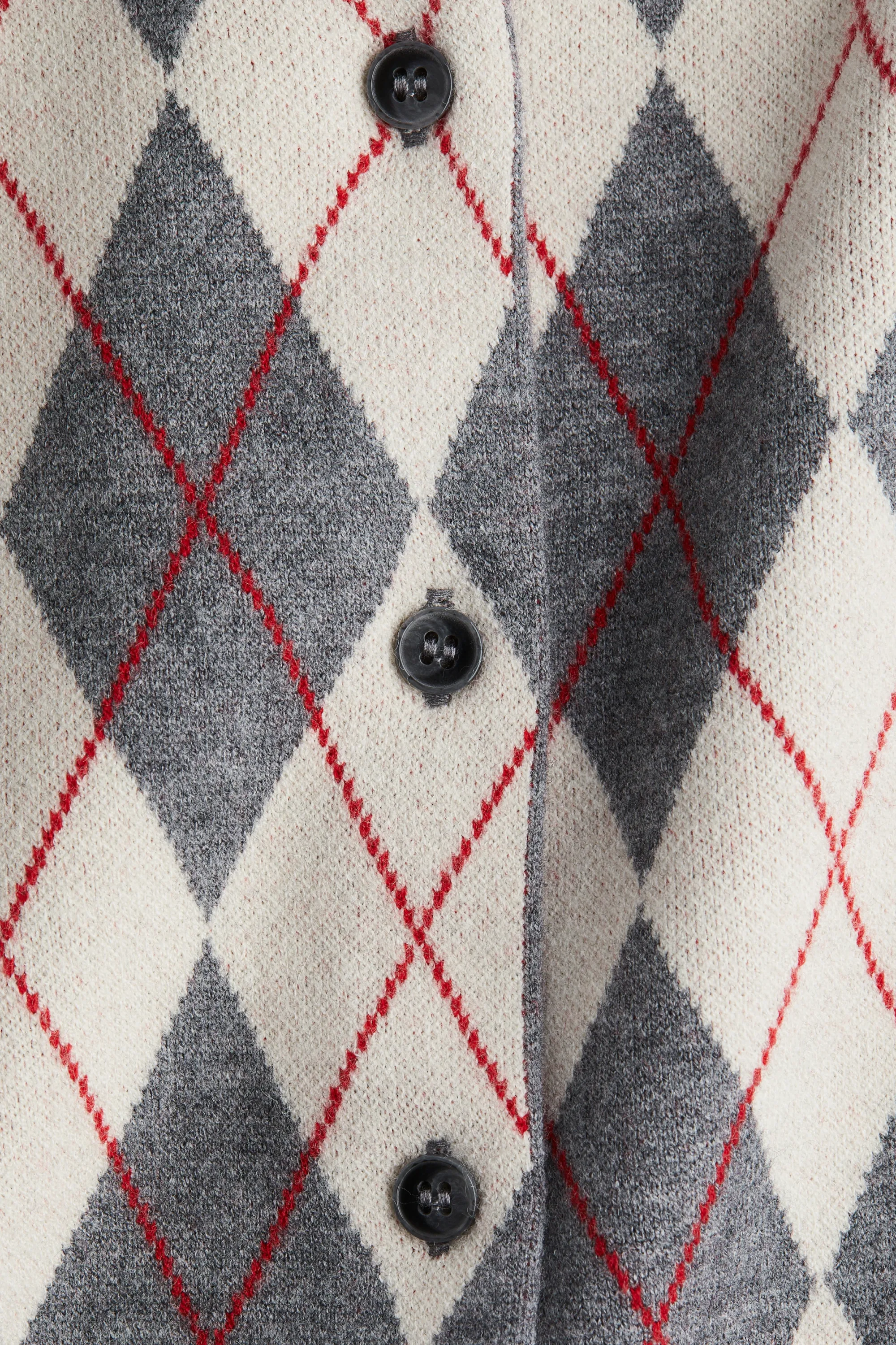 Gilet en maille jacquard - Gris/motif argyle