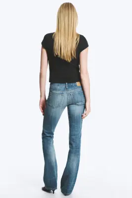 Jean bootcut skinny taille basse Luna - Oyster Blue - Bleu moyen — photo 5