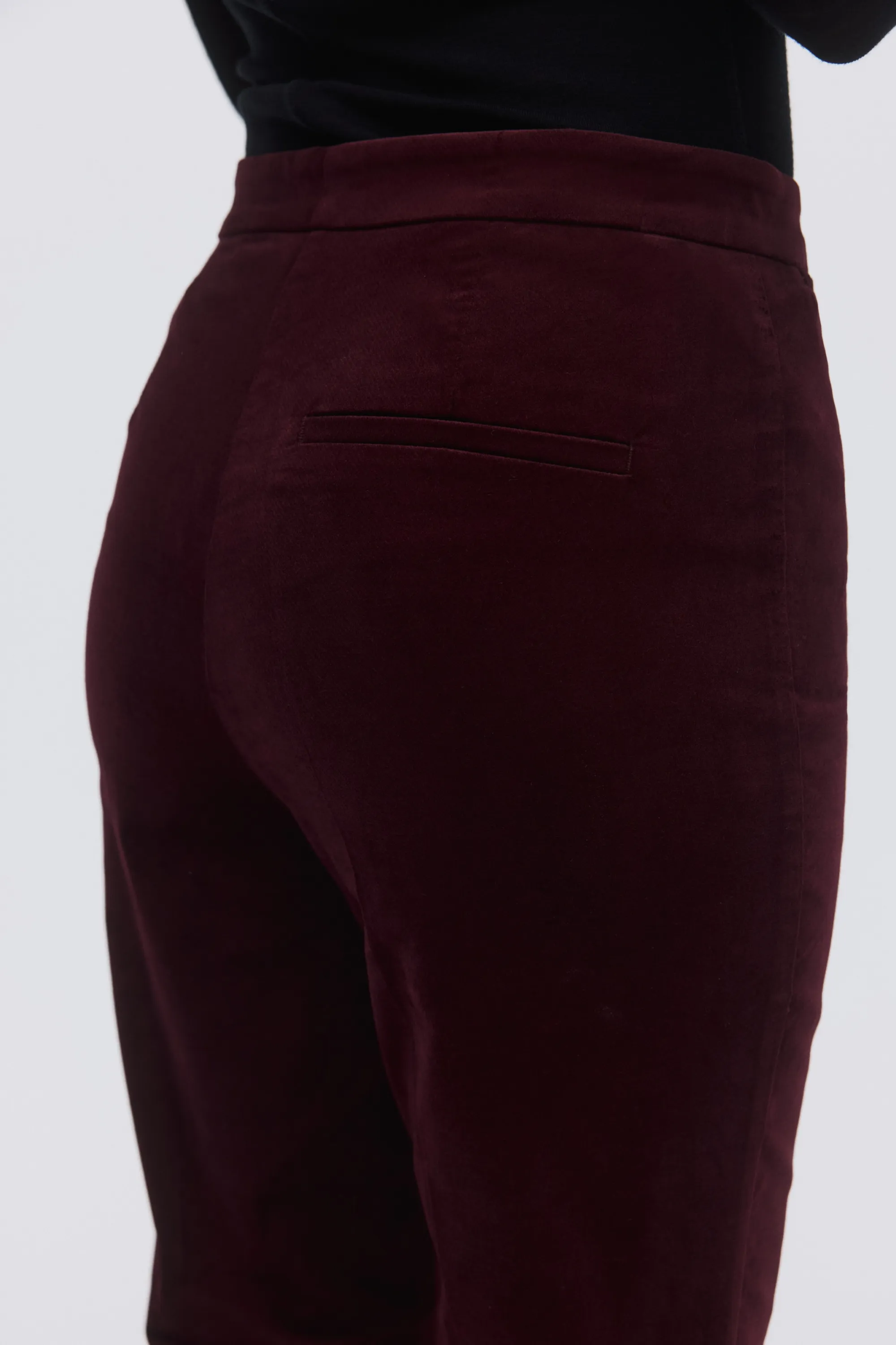 Pantalon évasé en velours - Rouge foncé