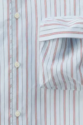 Chemise Relaxed Fit en coton - Bleu clair/rayé — photo 5