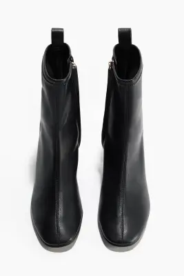 Bottines chaussettes à talon - Noir — photo 1