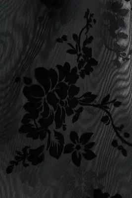 Top en mesh à motif floqué - Noir — photo 4