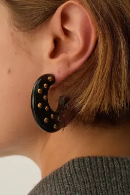 Boucles D'Oreilles Lalbert Noir/Dore — photo 2