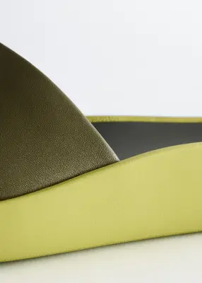 Slip-On Leather Sandals - Vert — photo 2