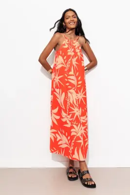 Robe longue fluo à bretelles — photo 2