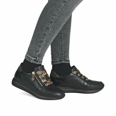 Baskets Remonte D0H11-03 Noires - Lacets Grande Pointure Femme — photo 5