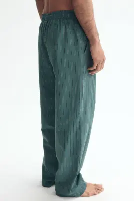 Pantalon Relaxed Fit en popeline - Turquoise ancien/rayé — photo 2